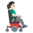 Man In Motorized Wheelchair Facing Right: Light Skin Tone