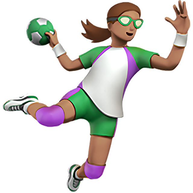 Woman Playing Handball: Medium Skin Tone