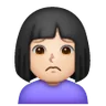 Woman Frowning: Light Skin Tone Emoji 🙍🏻‍♀️ image - Samsung style