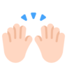Raising Hands: Light Skin Tone Emoji 🙌🏻 image - Microsoft Classic 2D style