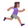 Woman Running Facing Right: Medium Skin Tone Emoji 🏃🏽‍♀️‍➡️ image - Microsoft Classic 2D style