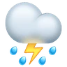 Nuage orageux et pluie Emoji ⛈ image - Huawei Harmony OS style