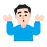 Man Shrugging: Light Skin Tone Emoji 🤷🏻‍♂️ image - Microsoft Classic 2D style