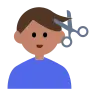 Man Getting Haircut: Medium Skin Tone Emoji 💇🏽‍♂️ image - Tossface style