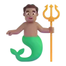 Merman: Medium Skin Tone Emoji 🧜🏽‍♂️ image - Microsoft 3D Fluent style