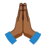 Folded Hands: Medium-Dark Skin Tone Emoji 🙏🏾 image - Google Noto Color Animated style