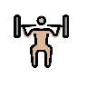 Man Lifting Weights: Medium-Light Skin Tone Emoji 🏋🏼‍♂️ image - OpenMoji style