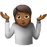Person Shrugging: Medium-Dark Skin Tone Emoji 🤷🏾 image - Apple style