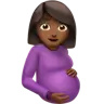 Pregnant Woman: Medium-Dark Skin Tone Emoji 🤰🏾 image - Apple style