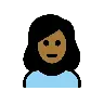 Woman: Medium-Dark Skin Tone Emoji 👩🏾 image - OpenMoji style