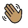 Waving Hand: Medium Skin Tone Emoji 👋🏽 image - OpenMoji style