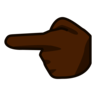 Backhand Index Pointing Left: Dark Skin Tone Emoji 👈🏿 image - Emojidex style