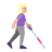 Woman With White Cane Facing Right: Medium-Light Skin Tone