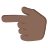 Backhand Index Pointing Left: Dark Skin Tone