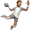 Person Playing Handball: Medium Skin Tone Emoji 🤾🏽 image - Apple style