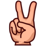 Victory Hand: Medium-Light Skin Tone Emoji ✌🏼 image - Emojidex style