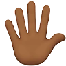 Hand With Fingers Splayed: Medium-Dark Skin Tone Emoji 🖐🏾 image - Apple style