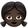 Girl: Dark Skin Tone Emoji 👧🏿 image - Apple style
