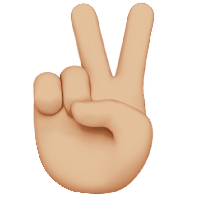 Victory Hand: Medium-Light Skin Tone