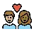 Couple With Heart: Woman, Man, Medium-Light Skin Tone, Medium-Dark Skin Tone