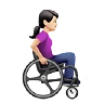 Woman In Manual Wheelchair Facing Right: Light Skin Tone Emoji 👩🏻‍🦽‍➡️ image - Apple style