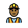 Construction Worker: Medium-Dark Skin Tone Emoji 👷🏾 image - OpenMoji style