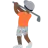 Person Golfing: Dark Skin Tone