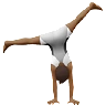 Person Cartwheeling: Medium-Dark Skin Tone Emoji 🤸🏾 image - Apple style