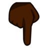Backhand Index Pointing Down: Dark Skin Tone Emoji 👇🏿 image - Emojidex style