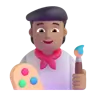 Artist: Medium Skin Tone Emoji 🧑🏽‍🎨 image - Microsoft 3D Fluent style