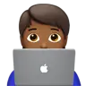 Technologist: Medium-Dark Skin Tone Emoji 🧑🏾‍💻 image - Apple style