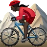 Woman Mountain Biking: Dark Skin Tone Emoji 🚵🏿‍♀️ image - Apple style
