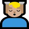 Man Getting Massage: Medium-Light Skin Tone Emoji 💆🏼‍♂️ image - Microsoft Windows 10 Segoe UI Emoji style