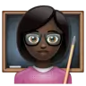 Woman Teacher: Dark Skin Tone Emoji 👩🏿‍🏫 image - WhatsApp style