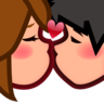 Kiss: Medium-Light Skin Tone Emoji 💏🏼 image - Emojidex style