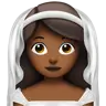 Woman With Veil: Medium-Dark Skin Tone Emoji 👰🏾‍♀️ image - Apple style