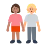 Women Holding Hands: Medium Skin Tone, Medium-Light Skin Tone Emoji 👩🏽‍🤝‍👩🏼 image - Tossface style