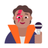 Singer: Medium Skin Tone Emoji 🧑🏽‍🎤 image - Microsoft Classic 2D style