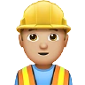 Man Construction Worker: Medium-Light Skin Tone Emoji 👷🏼‍♂️ image - Apple style
