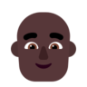Man: Dark Skin Tone, Bald Emoji 👨🏿‍🦲 image - Microsoft Classic 2D style