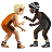 People Wrestling: Medium-Light Skin Tone, Dark Skin Tone