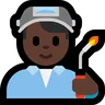 Man Factory Worker: Dark Skin Tone Emoji 👨🏿‍🏭 image - Microsoft Windows 10 Segoe UI Emoji style