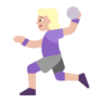 Woman Playing Handball: Medium-Light Skin Tone Emoji 🤾🏼‍♀️ image - Microsoft Classic 2D style