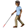 Person With White Cane: Medium-Dark Skin Tone Emoji 🧑🏾‍🦯 image - WhatsApp style