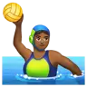 Woman Playing Water Polo: Medium-Dark Skin Tone Emoji 🤽🏾‍♀️ image - WhatsApp style