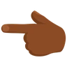 Backhand Index Pointing Left: Medium-Dark Skin Tone Emoji 👈🏾 image - Facebook Messenger (2016) style