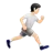 Person Running Facing Right: Light Skin Tone