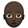 Person: Dark Skin Tone, Bald Emoji 🧑🏿‍🦲 image - Apple style