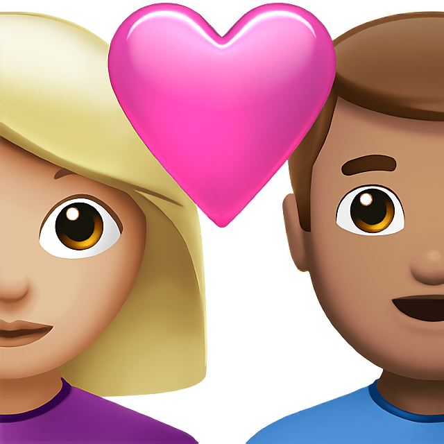 Couple With Heart: Woman, Man, Medium-Light Skin Tone, Medium Skin Tone