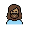 Woman: Medium Skin Tone, Beard Emoji 🧔🏽‍♀️ image - OpenMoji style